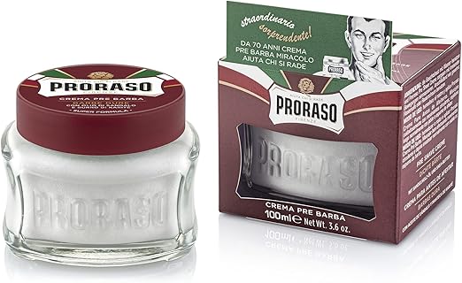 PRORASO Crème Avant Rasage Rouge Barbes Dures 100 ml - NEUF (emballage abimé)