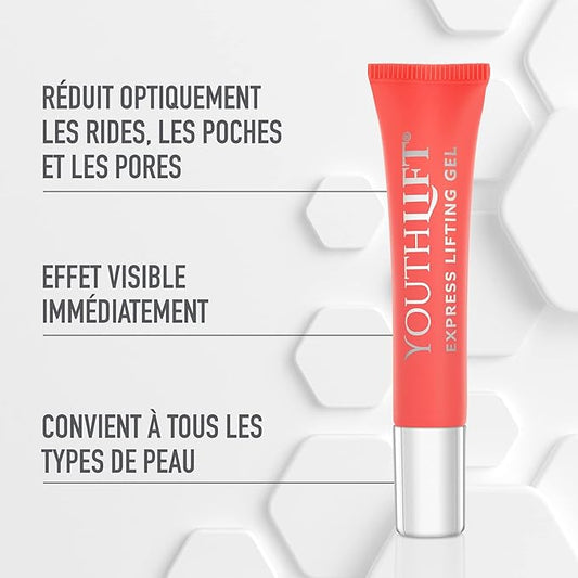 YOUTHLIFT Express Lifting Tube de gel anti-âge pour le visage Effet immédiat contre les rides Cosmétique végétalien sans silicone 7 ml - NEUF