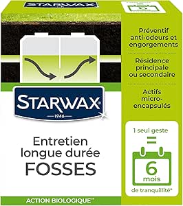 STARWAX - Entretien Longue Durée Fosses - Actifs micro-encapsulés - Action Biologique - Fabriqué en France - 400 g -  COMME NEUF