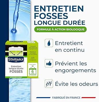 STARWAX - Entretien Longue Durée Fosses - Actifs micro-encapsulés - Action Biologique - Fabriqué en France - 400 g -  COMME NEUF