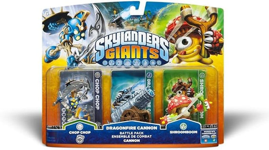 Figurine SKYLANDERS : Giants - Chop Chop + Dragonfire Cannon + Shroomboom - NEUF (emballage abîmé)