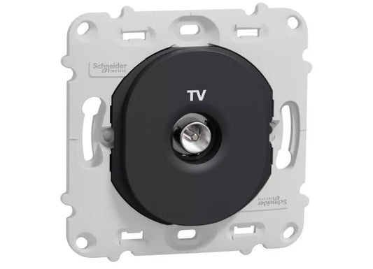 Lot de 12 Prises TV Ovalis SCHNEIDER Anthracite/Blanc - sans plaque de finition - NEUF