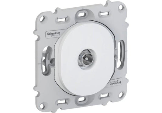 Lot de 12 Prises TV Ovalis SCHNEIDER Anthracite/Blanc - sans plaque de finition - NEUF