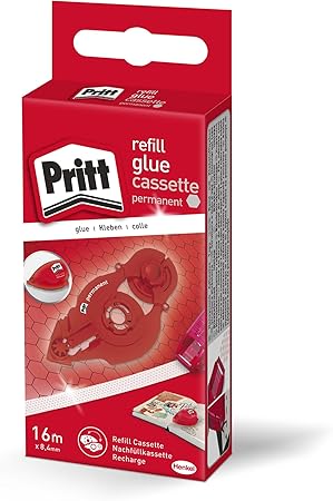 PRITT Cassette de recharge pour rouleau adhésif Refill permanent, double face pour papier, carton et photos - NEUF